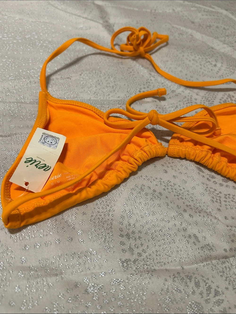 aerie Orange Smiley Sun Triangle Bikini Top